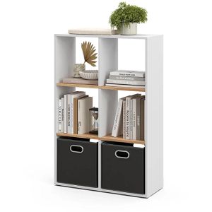 Produktbild für Bücherregal Vicco Karree, weiß / eiche