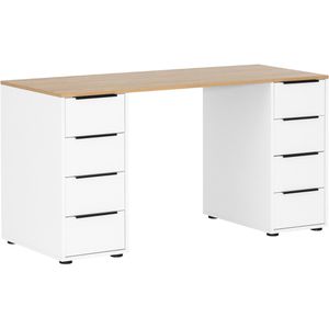 Produktbild für Schreibtisch Möbelpartner Elma, eiche / mattweiß