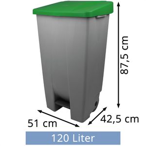 Produktbild für Mülleimer Helit H2405551 the step chief, grau/grün