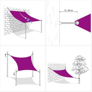 Produktbild für Sonnensegel vidaXL 135220, creme, rechteckig