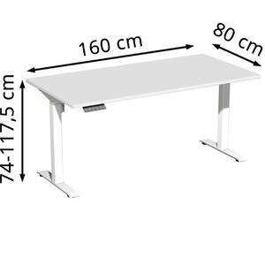 Produktbild für Schreibtisch Geramöbel Elevate Home, lichtgrau / weiß