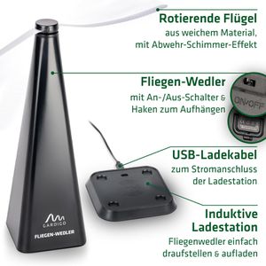 Produktbild für Fliegenwedler Gardigo Profi 25165, mit Akku und Ladestation