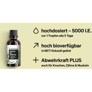 Produktbild für Vitamin-D natural-elements 50 ml, für 1700 Tropfen