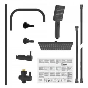 Produktbild für Duschsystem Schütte Mallorca, schwarz matt