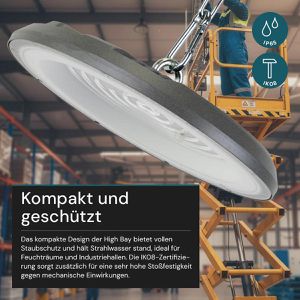 Produktbild für LED-Hallenstrahler Luxula LX500136 grau, 15.000 Lumen