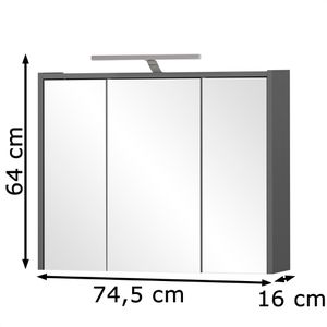 Produktbild für Spiegelschrank Schildmeyer Carlos 153653, anthrazit