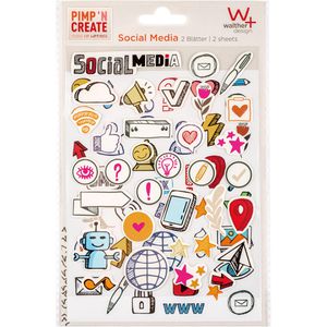 walther-design Sticker SocialMedia pimp and create, 2D und 3D, digitale/soziale Medien, 70 Aufkleber, 70 Stück