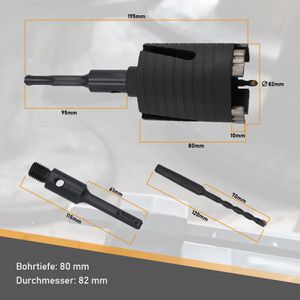 Produktbild für Bohrkrone BTEC Diamant Dosensenker, SDS+