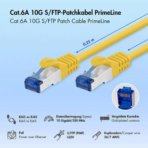 Produktbild für Netzwerkkabel LogiLink PrimeLine, CQ3047S, gelb