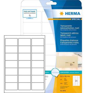 Adressetiketten Herma 8670 Special, transparent