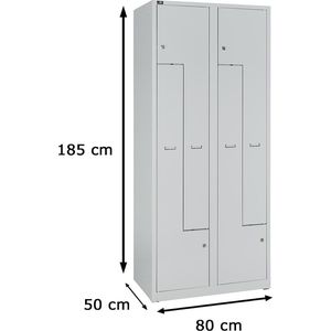 Produktbild für Spind Bisley-Light GL08Z-245, Z-Spind, lichtgrau