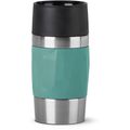 Isolierbecher Emsa Travel Mug Compact, 300 ml hält 3h warm, Edelstahl doppelwandig, grün