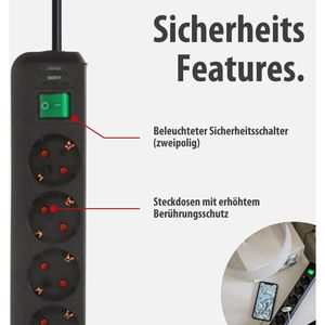 Produktbild für Steckdosenleiste Brennenstuhl Eco-Line, 1,5m Kabel