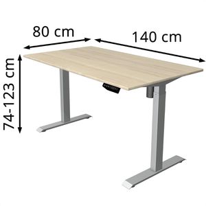 Produktbild für Schreibtisch Kerkmann Move 1, ahorn / silber