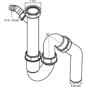 Produktbild für Siphon Cornat Röhrensiphon für Küchenspüle