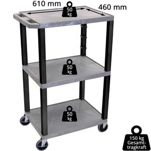 Produktbild für Tischwagen Luxor SEWT42GY-B, aus Kunststoff