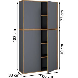 Produktbild für Aktenschrank VCM Salia 5-Fach 920804, aus Holz