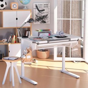 Produktbild für Kinderschreibtisch Vicco Acr, aus Holz / Metall, weiß