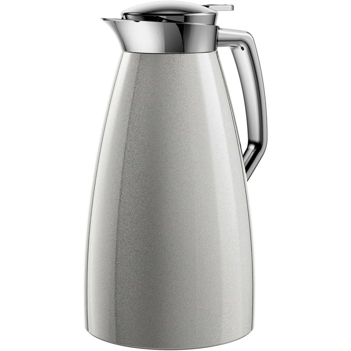 Emsa Thermoskanne Plaza, Quick Tip, F4140100, Edelstahl, mit Tipverschluss, auslaufsicher, silber, 1 Liter – Böttcher AG