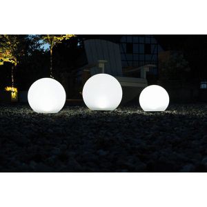 Produktbild für Wegeleuchte Heitronic Boule, weiß, mit Solar