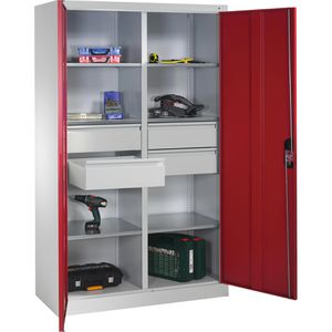 Produktbild für Werkzeugschrank CP-Möbel 8931-3042, aus Metall, grau / rot