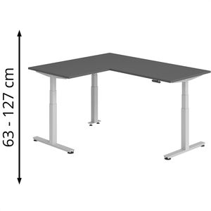 Produktbild für Schreibtisch Hammerbacher XDSMW, graphit / silber