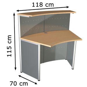 Produktbild für Empfangstheke Kerkmann Genua 3990, silber / buche