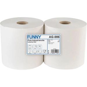 Produktbild für Putztuchrolle Funny AG-086, aus Zellstoffmix, weiß