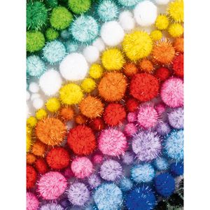 Produktbild für Pompons Folia 50339 Jumbo Glitter, farbig sortiert
