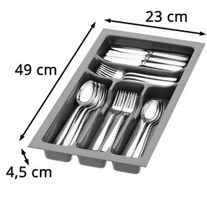 Produktbild für Besteckkasten Sossai Divio, anthrazit, aus Kunststoff