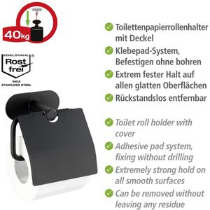 Produktbild für Toilettenpapierhalter Wenko Orea Black, schwarz