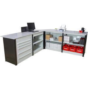 Produktbild für Empfangstheke Schulte Theken-Set 3, 44012, schwarz / grau