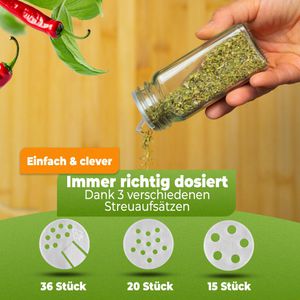 Produktbild für Gewürzgläser Clidor aus Glas, mit Bambusdeckel