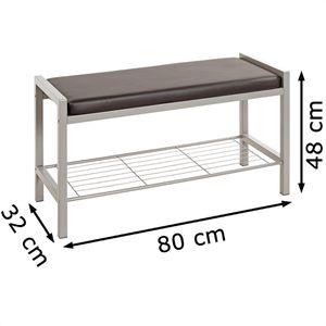 Produktbild für Schuhbank Haku-Möbel 90550, silber /schwarz, aus Metall