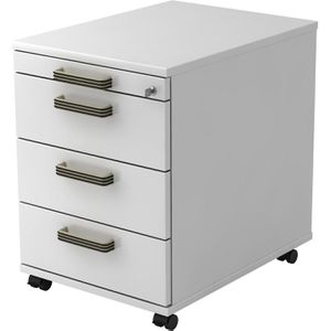 Produktbild für Rollcontainer Hammerbacher Solid AC30, aus Holz, weiß