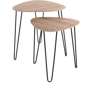 Produktbild für Beistelltisch Haku-Möbel 24369, Bologna 2 eiche, Holz / Metall