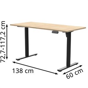 Produktbild für Schreibtisch Möbelpartner Emmik 702074, weißeiche / schwarz