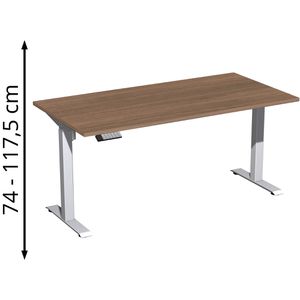 Schreibtisch Geramöbel Elevate Home, nussbaum / silber