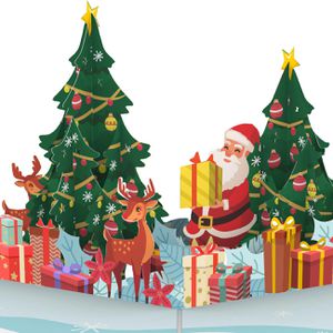 Produktbild für Weihnachtskarte papercrush Weihnachtsmann&amp;Rentiere