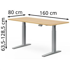 Produktbild für Schreibtisch FlexiSpot E7S-Pro 2026, ahorn / grau