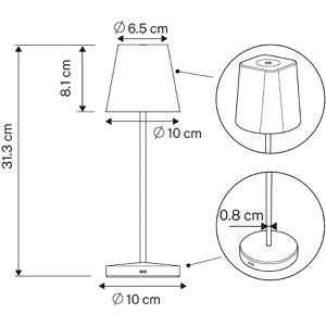 Produktbild für Tischlampe Unilux AVA, schwarz mit LED
