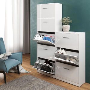 Produktbild für Schuhschrank Vicco Gizmo, weiß / weiß hochglanz