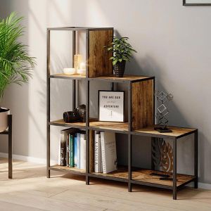 Produktbild für Bücherregal Vicco Fyrk, schwarz / dunkelbraun