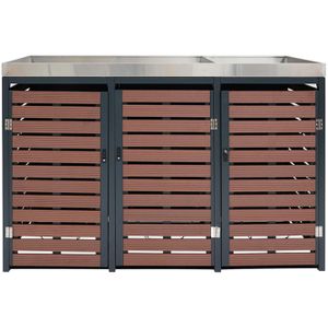 Produktbild für Mülltonnenbox Mendler HWC-K14, WPC/Metall