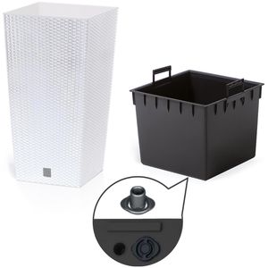 Produktbild für Übertopf Prosperplast Rato Square, weiß, 27 x 50 x 27 cm