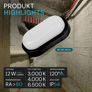Produktbild für Kellerlampe Luxula LX300236, IP54 Spritzwasserschutz
