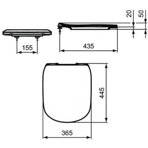 Produktbild für WC-Sitz Ideal-Standard Tesi T352701, D-Form, aus Duroplast