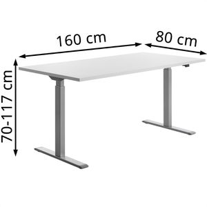 Produktbild für Schreibtisch Topstar E-Table, weiß / silber