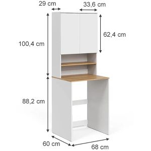 Produktbild für Waschmaschinenschrank Vicco Viktor, weiß / artisan eiche