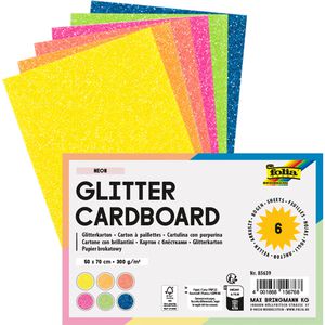 Produktbild für Fotokarton Folia Glitterkarton Neon, 50 x 70 cm